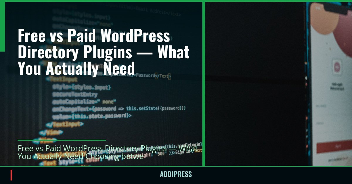 Free vs Paid WordPress Directory Plugins — What You Actually Need — addipress.com